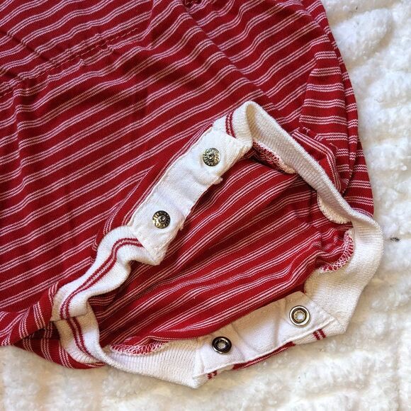 Vintage Health-Tex Red & white Bubble with Bear Applique Boys Romper Sz 18 mo - Picture 5 of 7